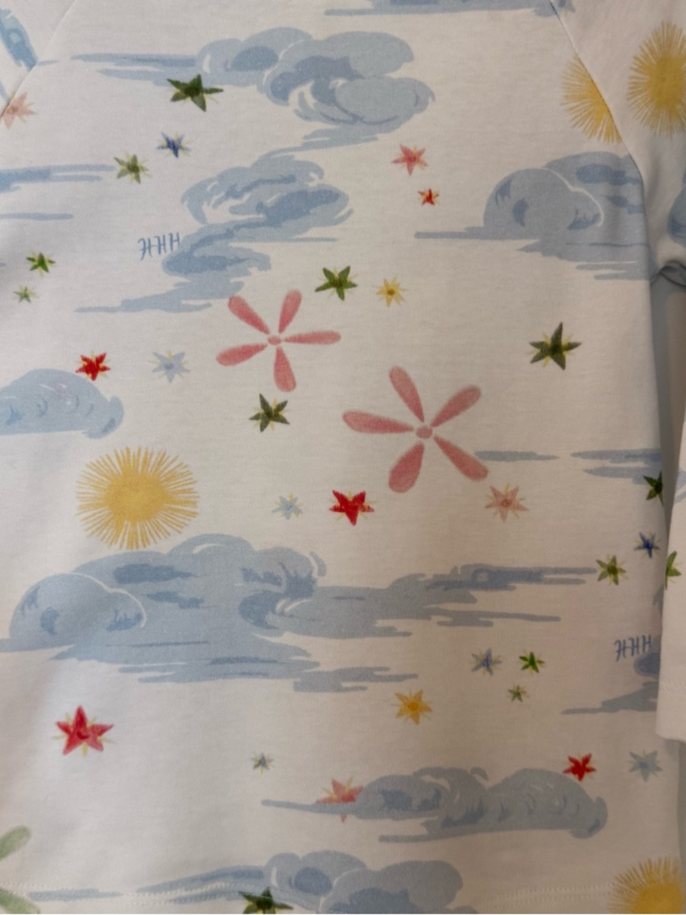 Hill House Home Tiny Pajama Set Size 3-4Y Cloud Print Organic Cotton Girls PJs - Picture 2 of 5